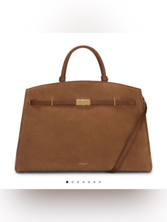 DeMellier Handbags - DeMellier Brown Suede Top-Handle Satchel with Shoulder Strap